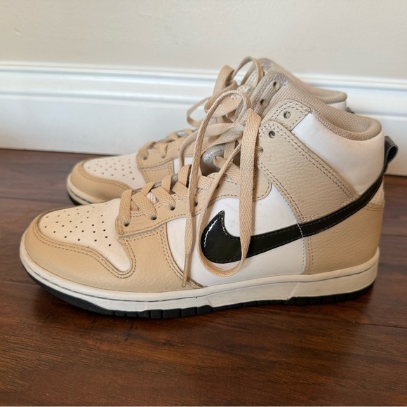 Nike Dunk High Sanddrift Beige and White Sneakers-Size 7.5 - Picture 7 of 11